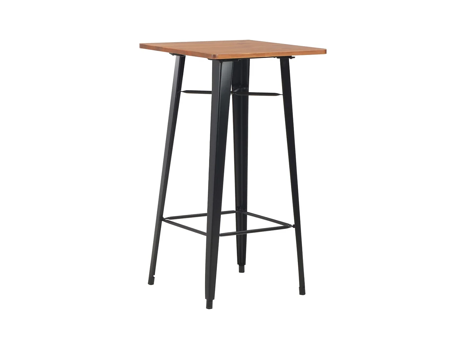 Conjunto de muebles de bar de 3 piezas Acero Marrón Negro