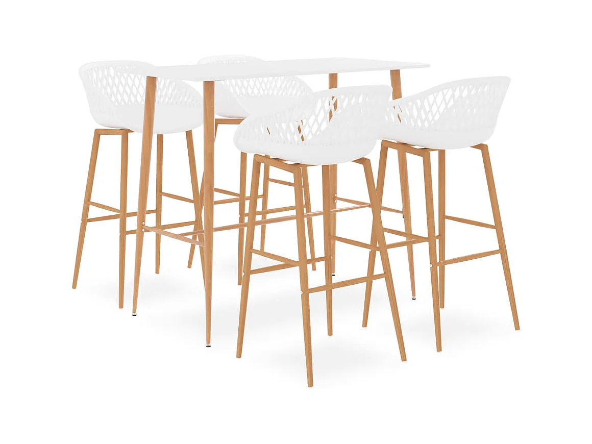 Juego de bar de 5 piezas blanco