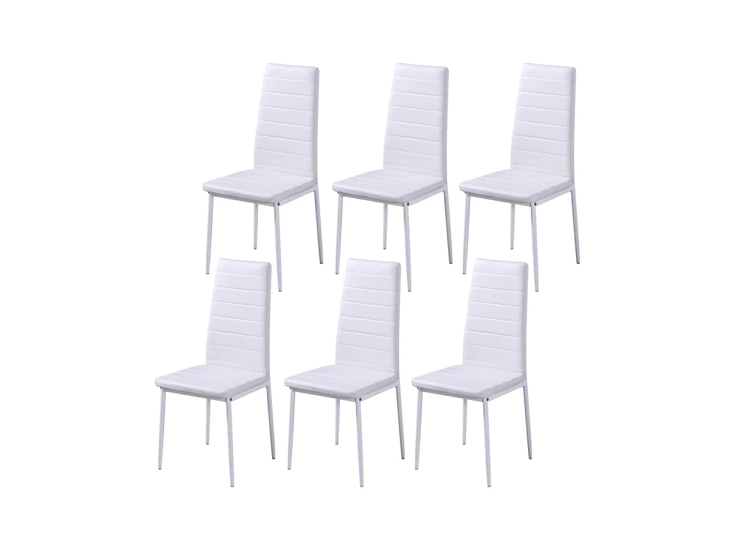 Juego de mesa de comedor de siete piezas en blanco y negro