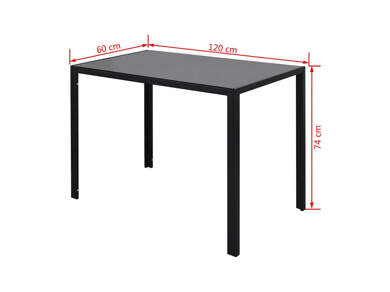 Juego de mesa de comedor de siete piezas en blanco y negro