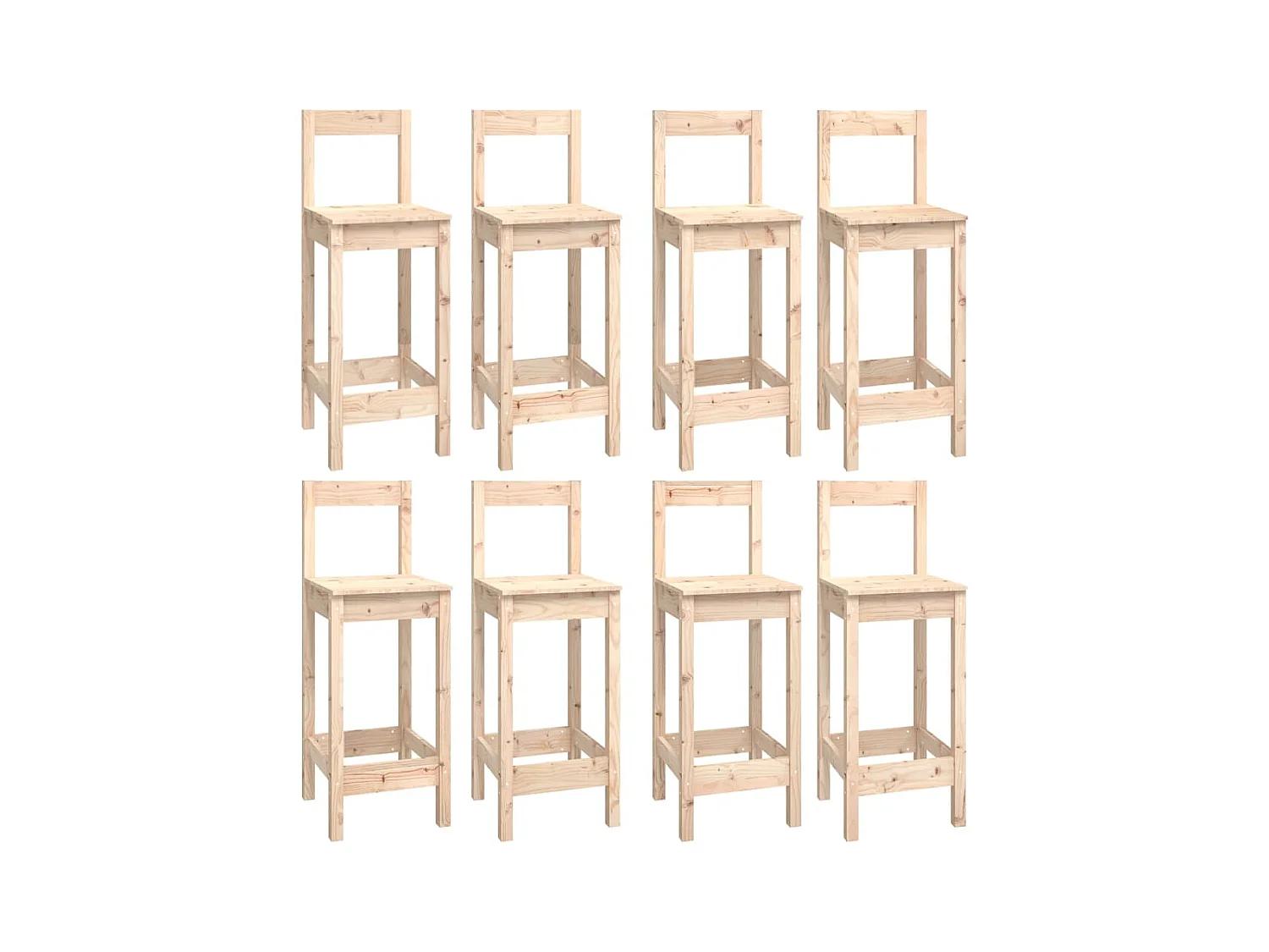 Juego de bar de 9 piezas fabricado en madera maciza de pino