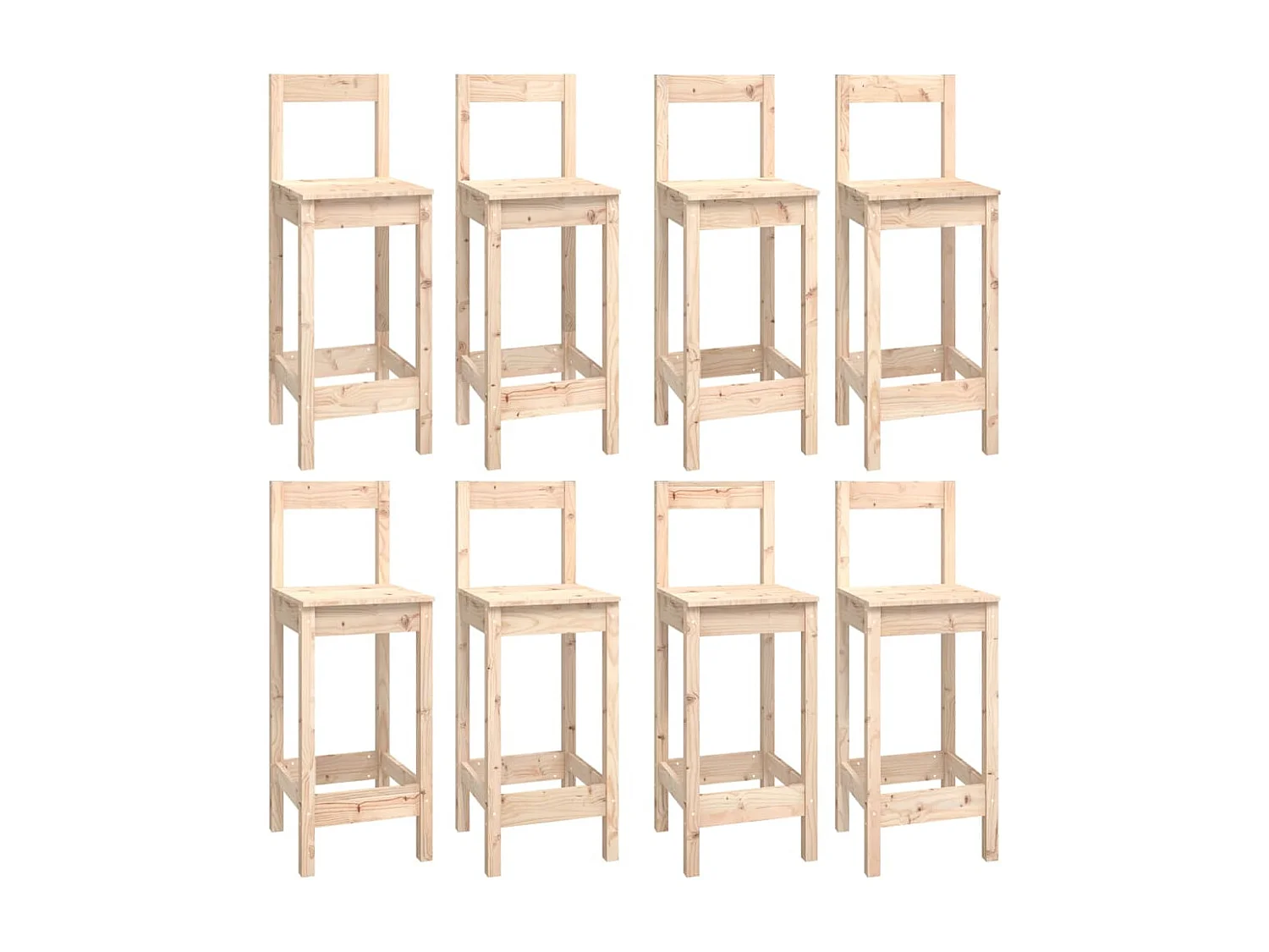 9-teiliges Bar-Set aus massivem Kiefernholz