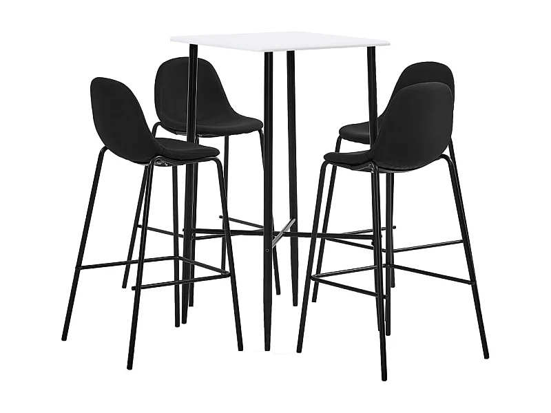 5-delige barset in zwarte stof