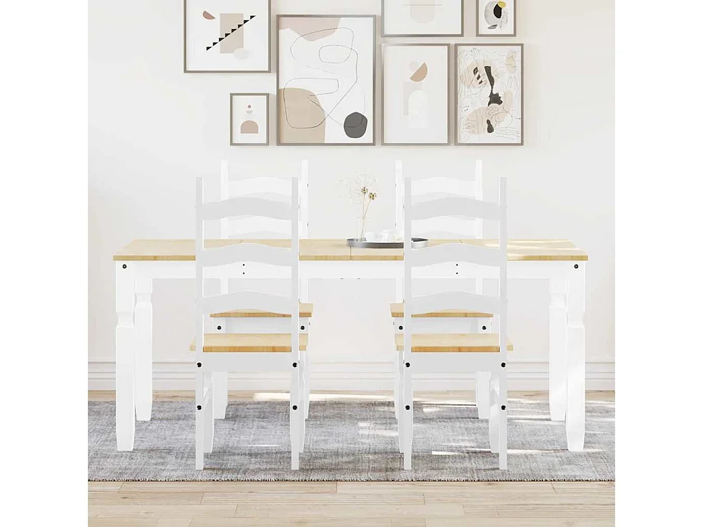 Ensemble à manger Panama 5 pcs blanc bois de pin massif