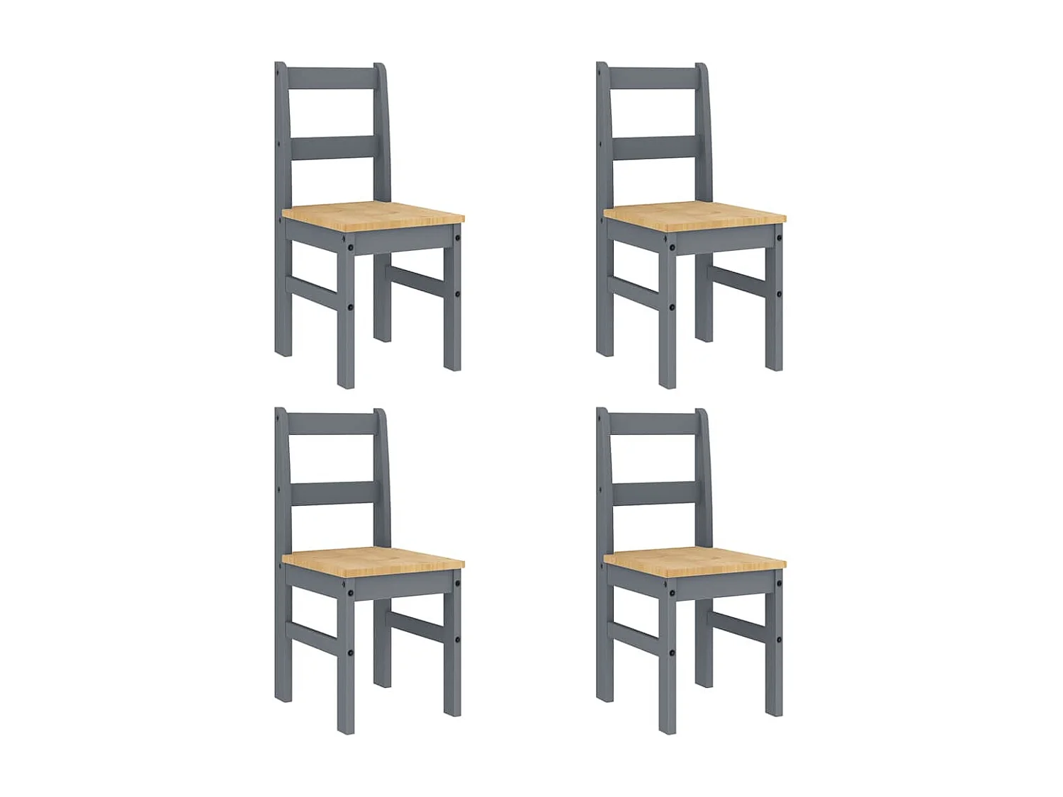 Ensemble à manger Panama 5 pcs gris bois de pin massif