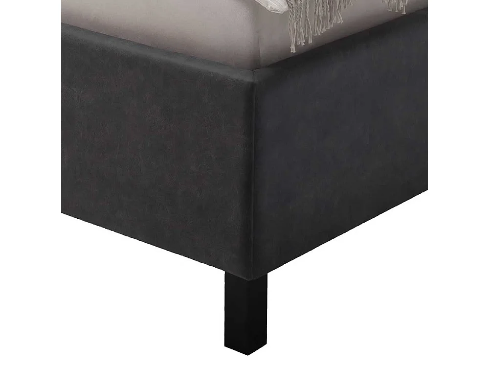 Gepolstertes Bett mit Stauraum in Anthrazit Schwarz