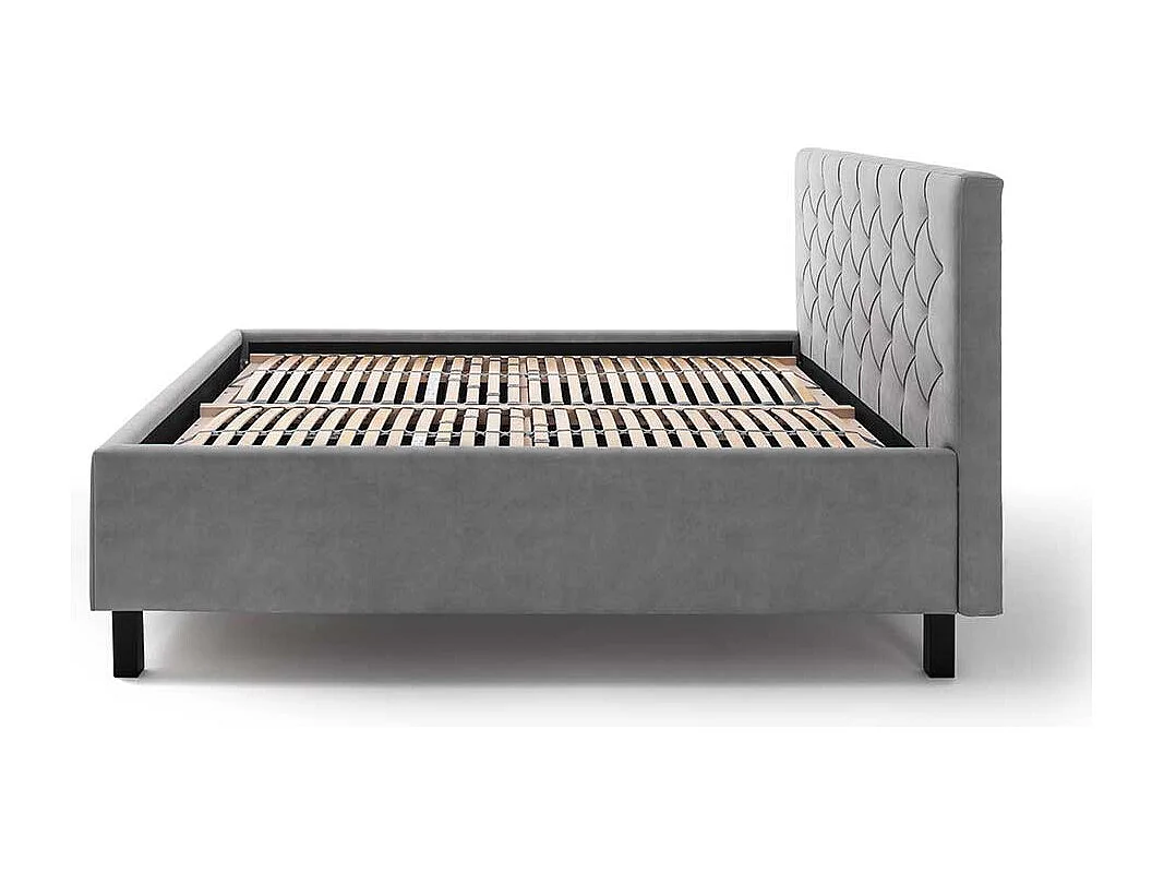 Stauraumbett in 160 und 180 cm Hellgrau