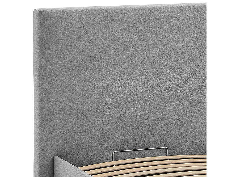 Stauraum Doppelbett Stoff in Hellgrau 107 cm hoch - 213 cm tief