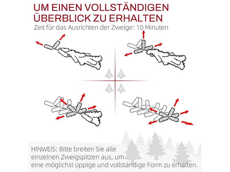 Arbre de Noël artificiel, 150 cm, branches réalistes, flammantrésistant, avec pied en métal, blanc, (Ø95 x 150H cm)