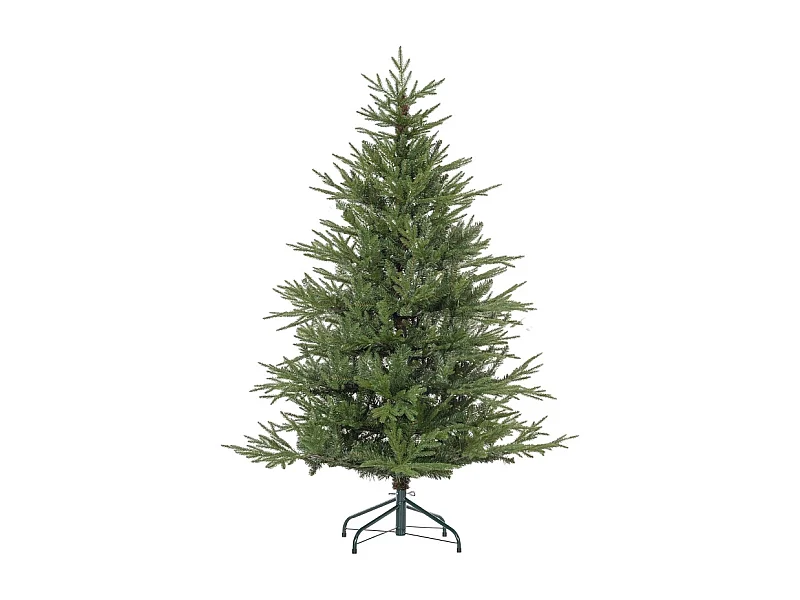 Arbre de Noël artificiel, 150 cm, branches réalistes, flammantrésistant, avec pied en métal, blanc, (Ø95 x 150H cm)