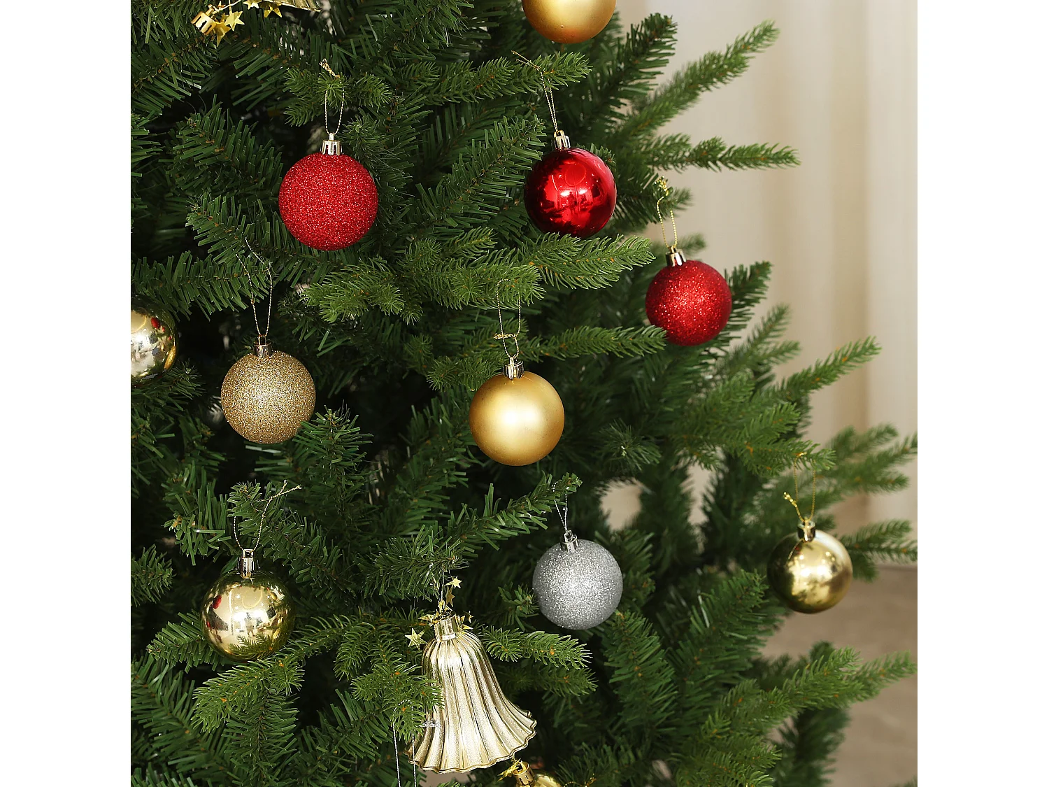 Kunstkerstboom 180 cm met 818 takken, PVC, groen, met metalen voet (Ø105 x 180 cm)