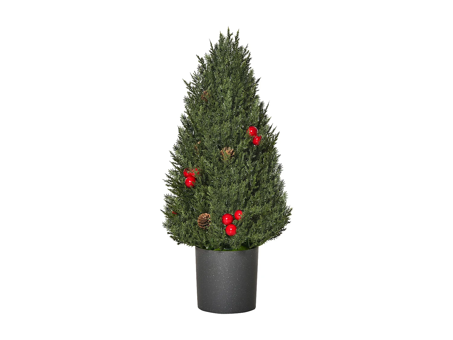 Árbol de Navidad artificial 50 cm con 170 ramas, decorado, PVC, verde (Ø27 x 47 cm)