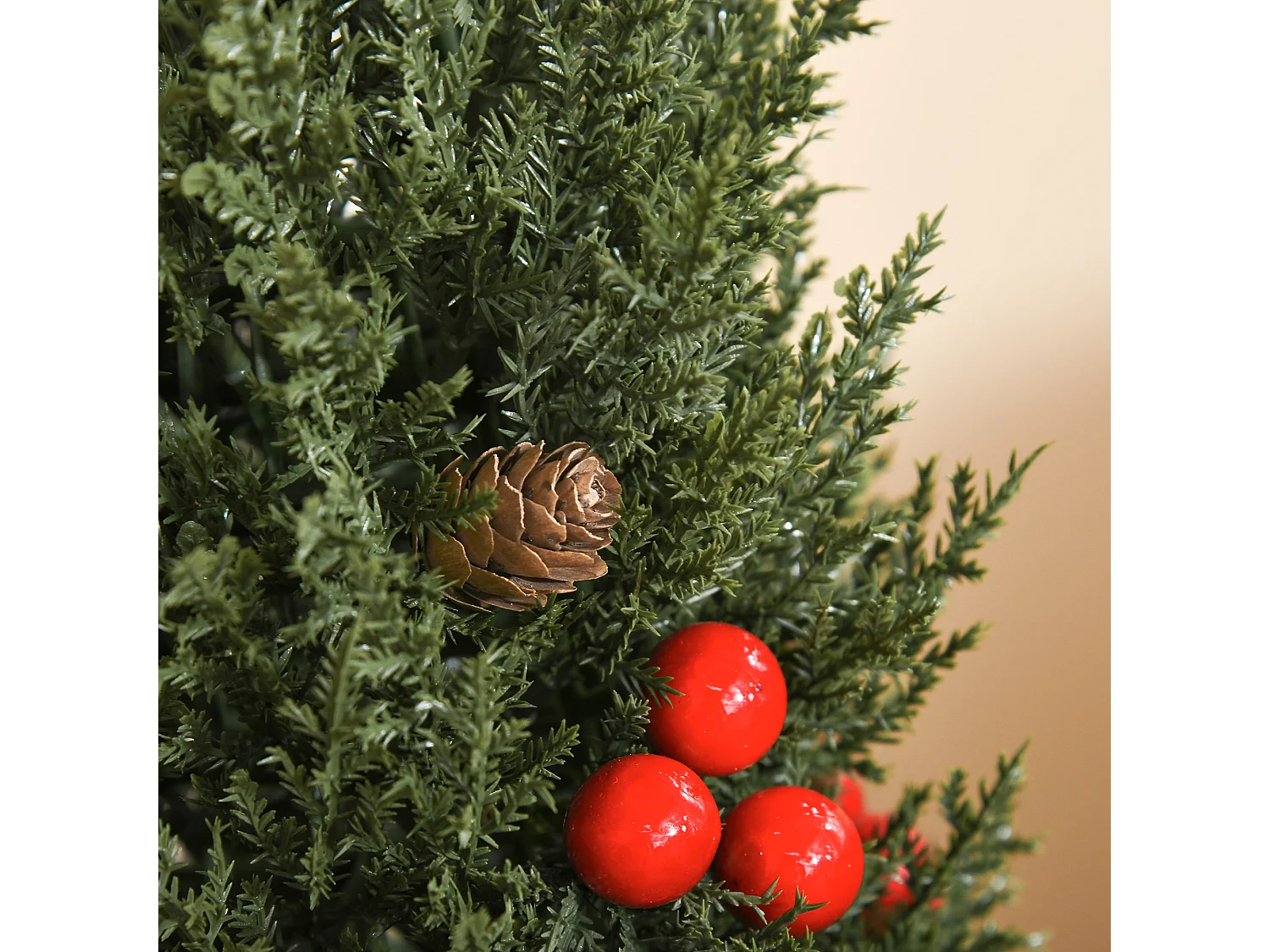 Árbol de Navidad artificial 50 cm con 170 ramas, decorado, PVC, verde (Ø27 x 47 cm)