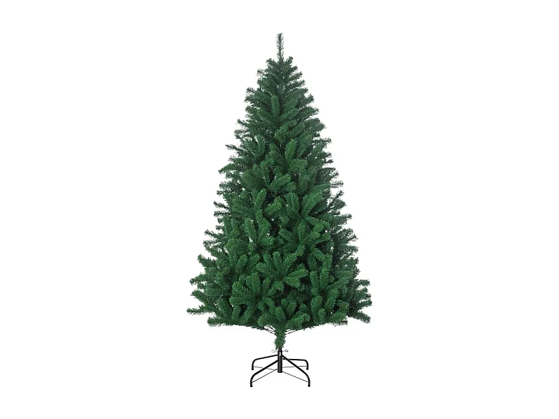 Kunstkerstboom, PVC, 1000 takken, met metalen voet, groen (120x120x180 cm)
