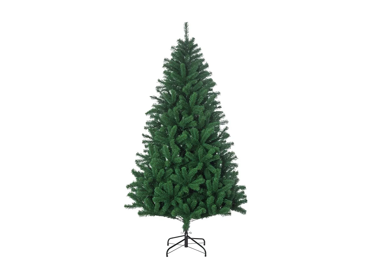 Árbol de Navidad artificial, PVC, 1000 ramas, con base de metal, verde (120x120x180 cm)