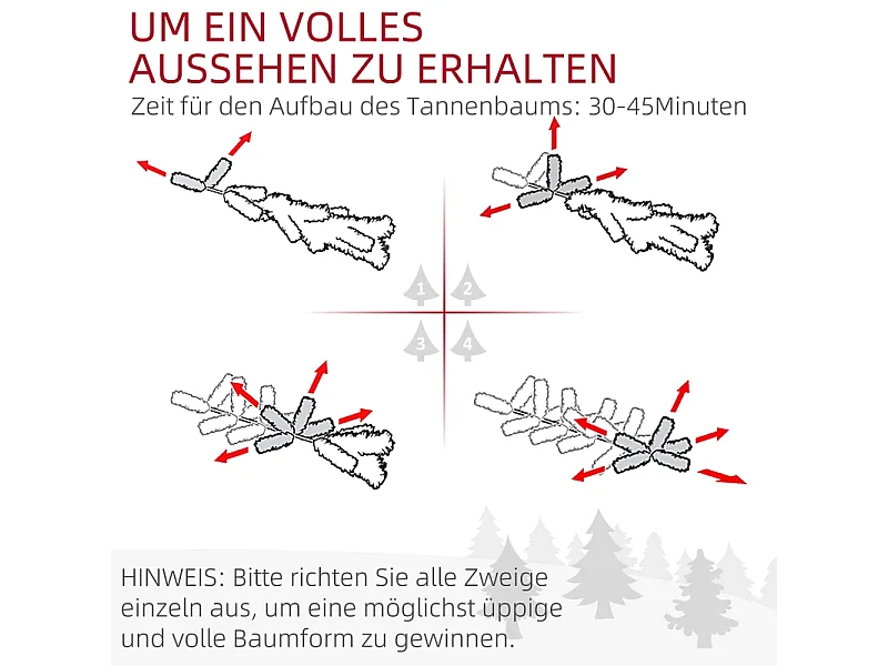 Árbol de Navidad artificial, PVC, 1000 ramas, con base de metal, verde (120x120x180 cm)