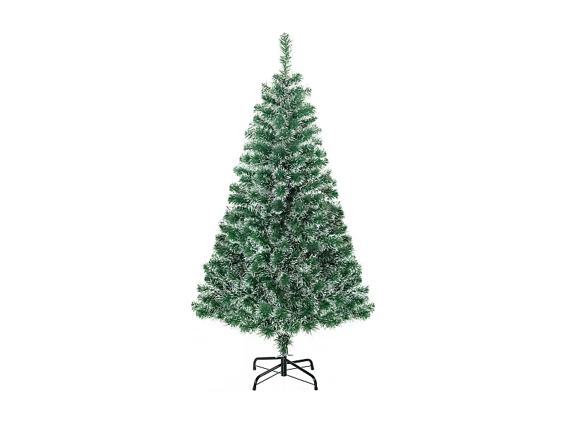 Sapin de Noël artificiel 1,5 m avec neige, 416 branches en PET, vert (Ø75 x 150 cm)