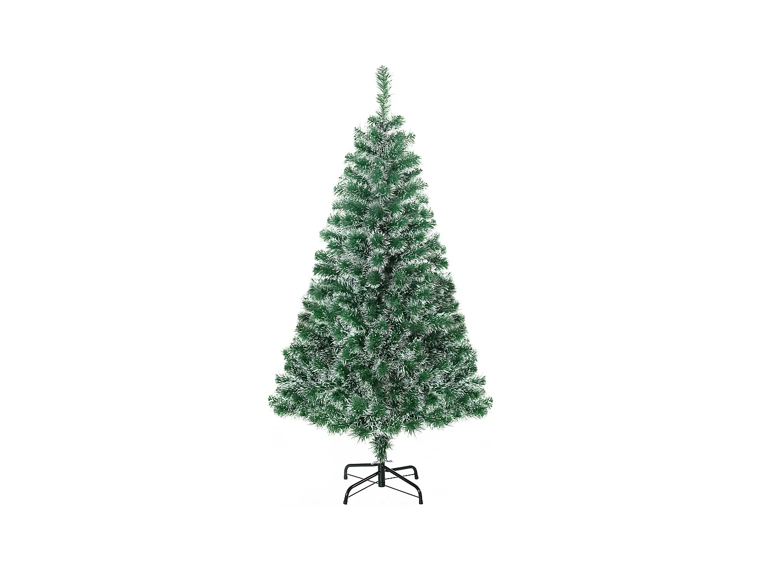 Sapin de Noël artificiel 1,5 m avec neige, 416 branches en PET, vert (Ø75 x 150 cm)