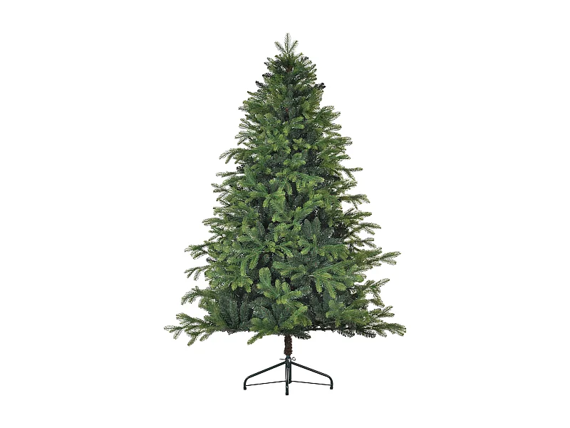 Kunstkerstboom 180 cm met 1700 takken, gevlamd, metaal, groen (Ø122 x 183 cm)