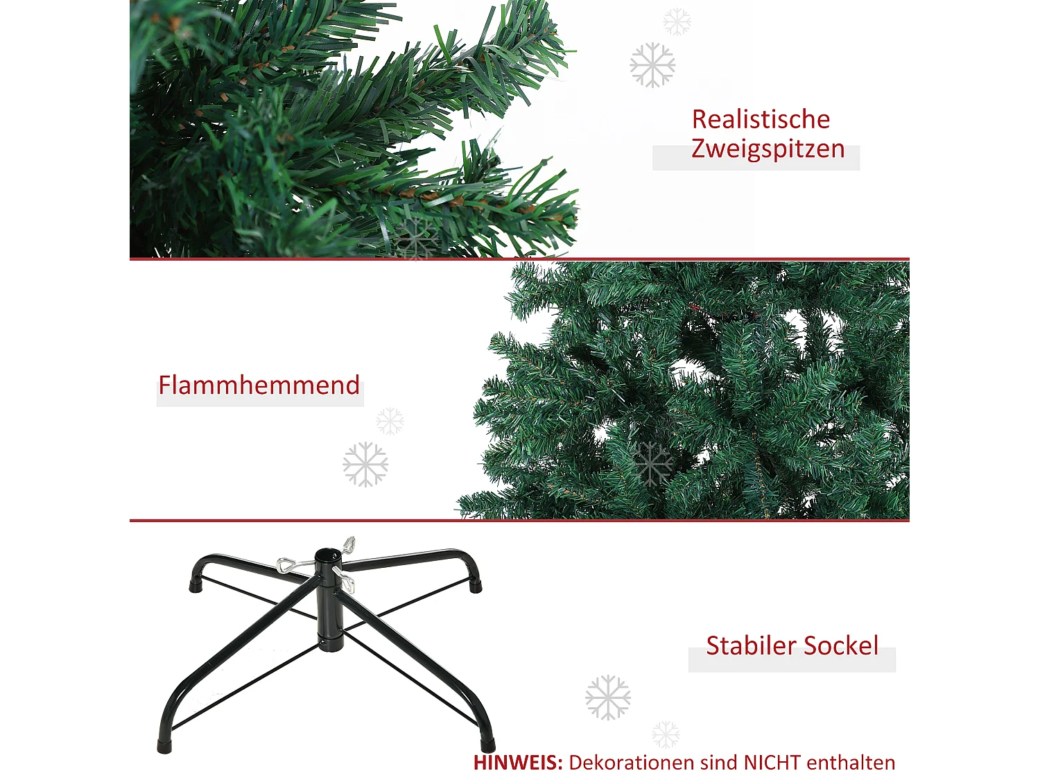 Kunstkerstboom 180 cm met 1000 PVC takken, groen (Ø102 x 180 cm)