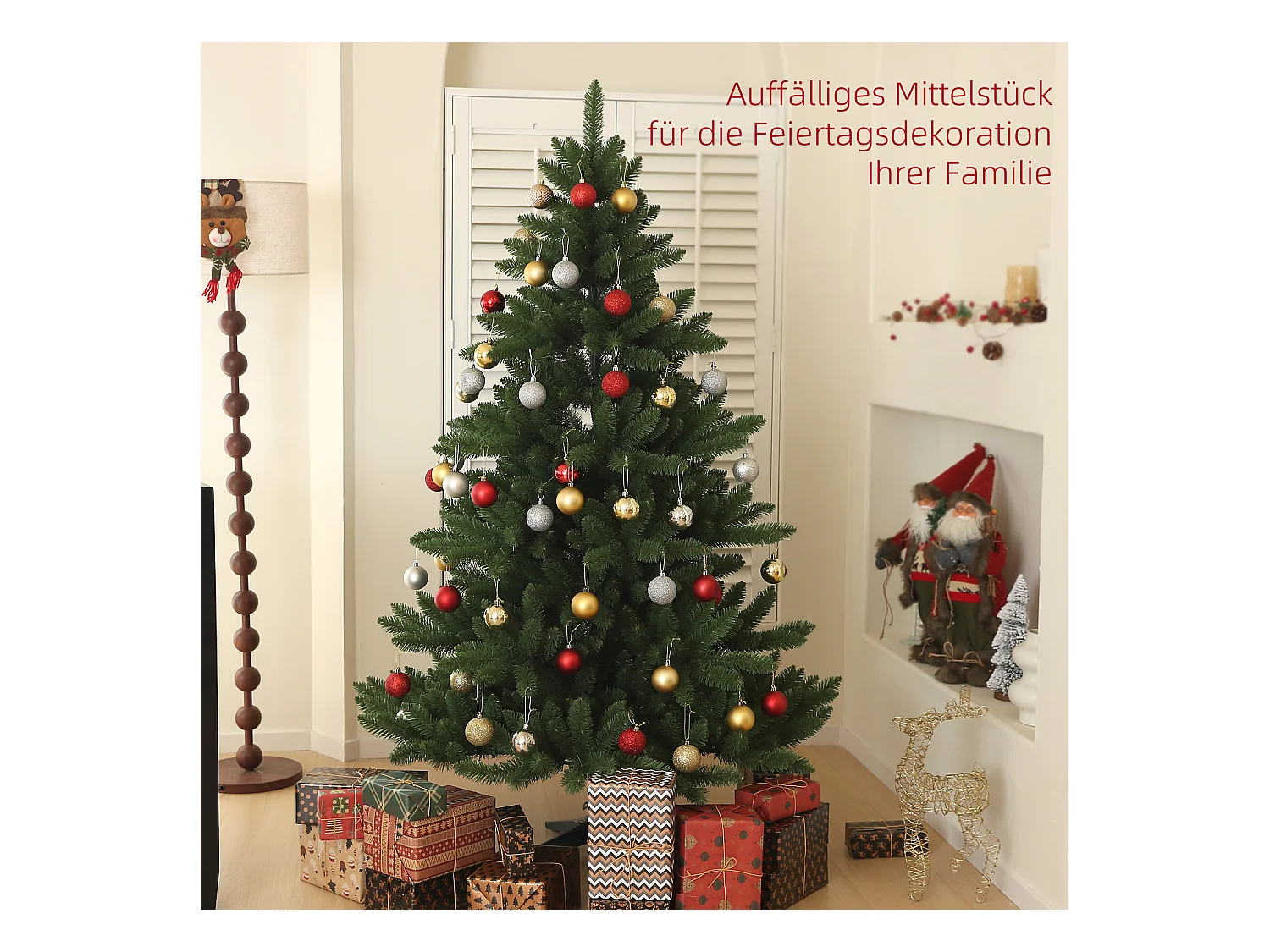 Kunstkerstboom 180 cm met 880 takken, gevlamd, PVC, groen (Ø120 x 180 cm)