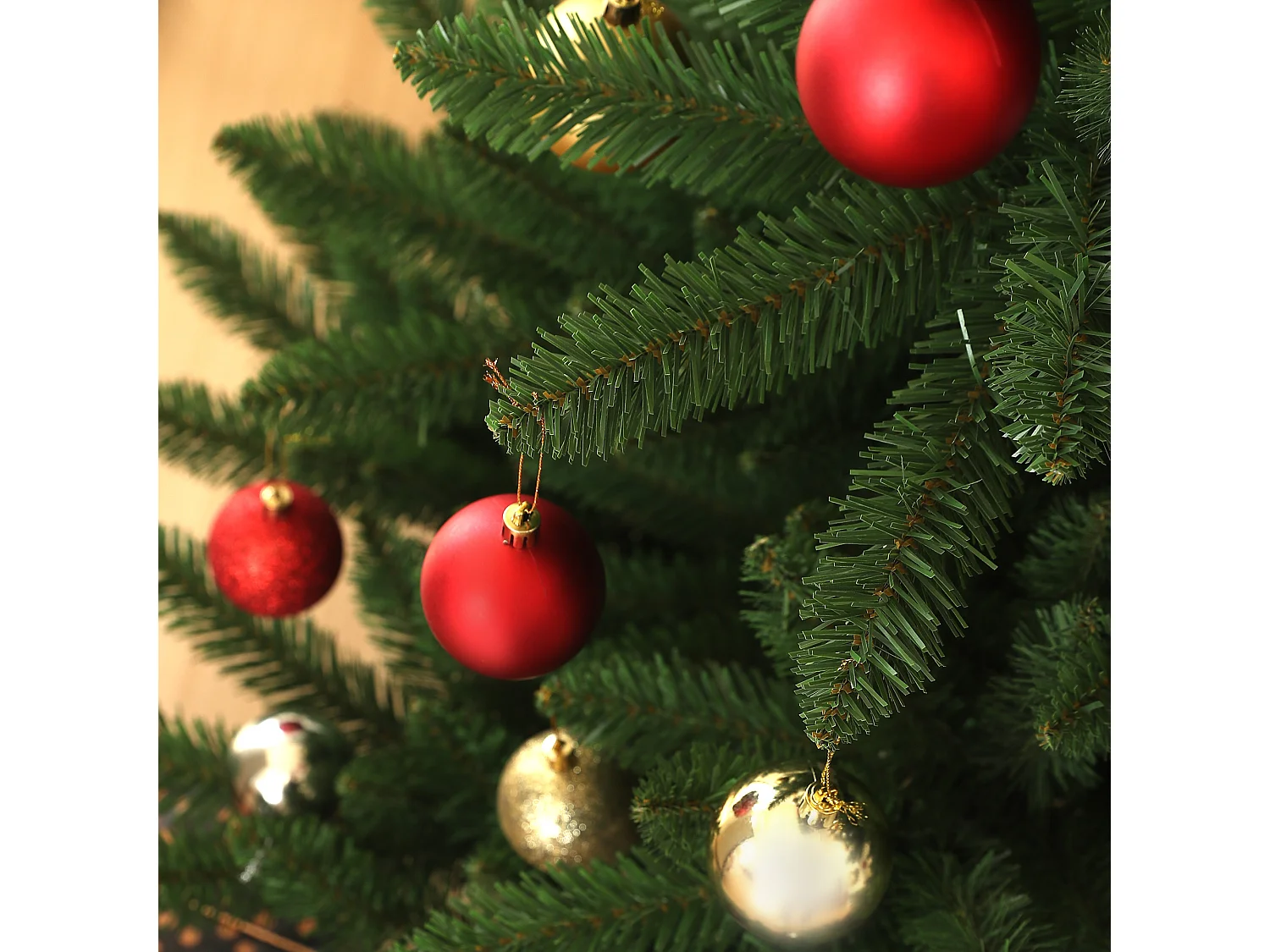 Kunstkerstboom 180 cm met 880 takken, gevlamd, PVC, groen (Ø120 x 180 cm)