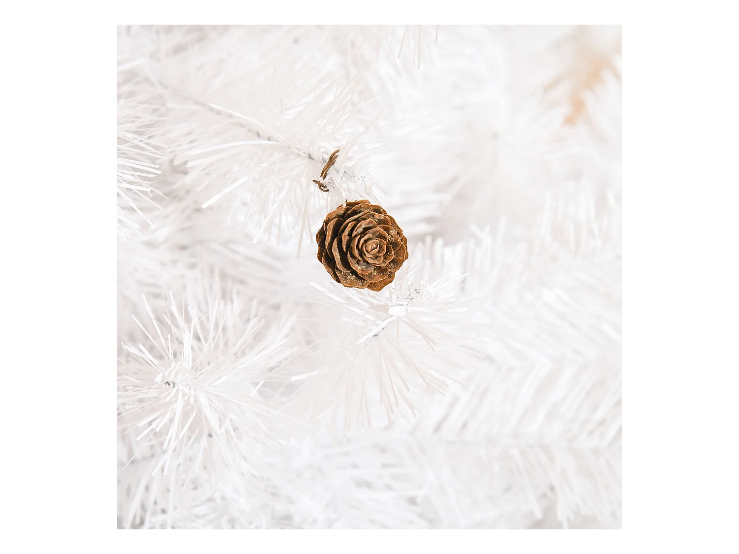 Kunstkerstboom 180 cm met sneeuw, versierd, 416 PVC takken, wit (Ø102 x 180 cm)