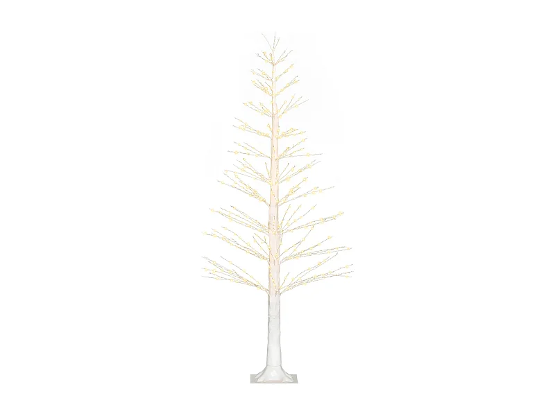 Arbre de Noël artificiel 150 cm avec 600 LED, design flexible, métal, blanc (21x21x150 cm)