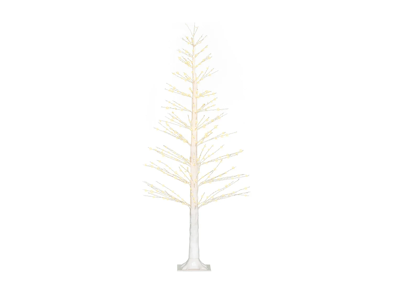 Arbre de Noël artificiel 150 cm avec 600 LED, design flexible, métal, blanc (21x21x150 cm)