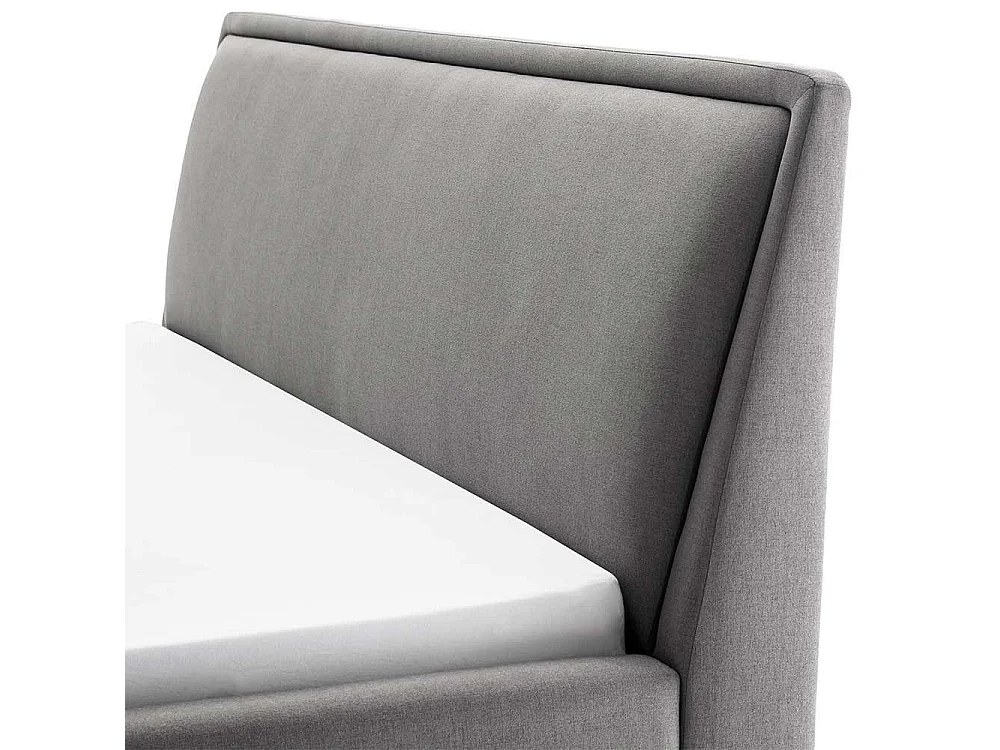 Polsterbett Skandi in Hellgrau Vierfußgestell aus Holz