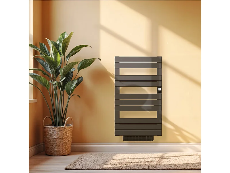 Sèche-serviette électrique sans fluide avec soufflerie 500 + 1000 W H.108,4xL60cm Bestherm HANAE noir