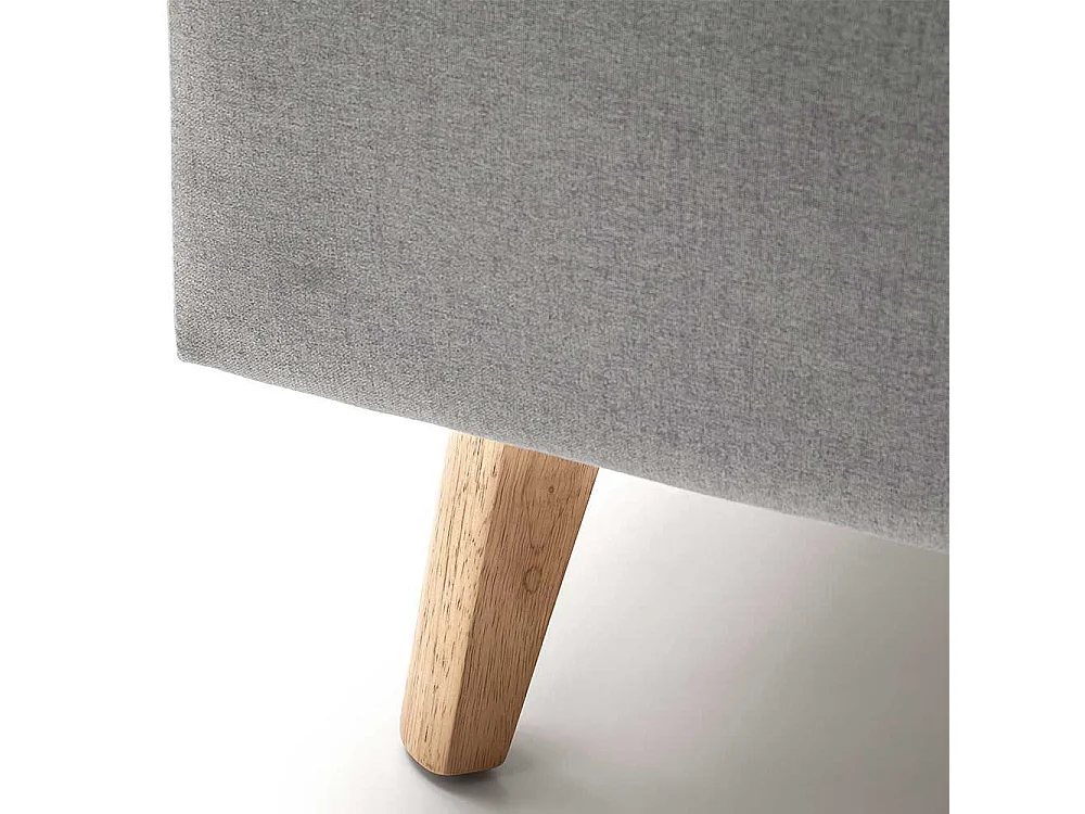 Polsterbett Skandi in Hellgrau Vierfußgestell aus Holz