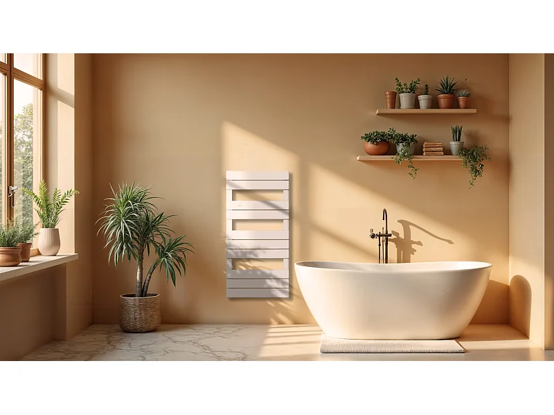 Sèche-serviette électrique sans fluide 500W H.101xL50cm Bestherm ANIS blanc