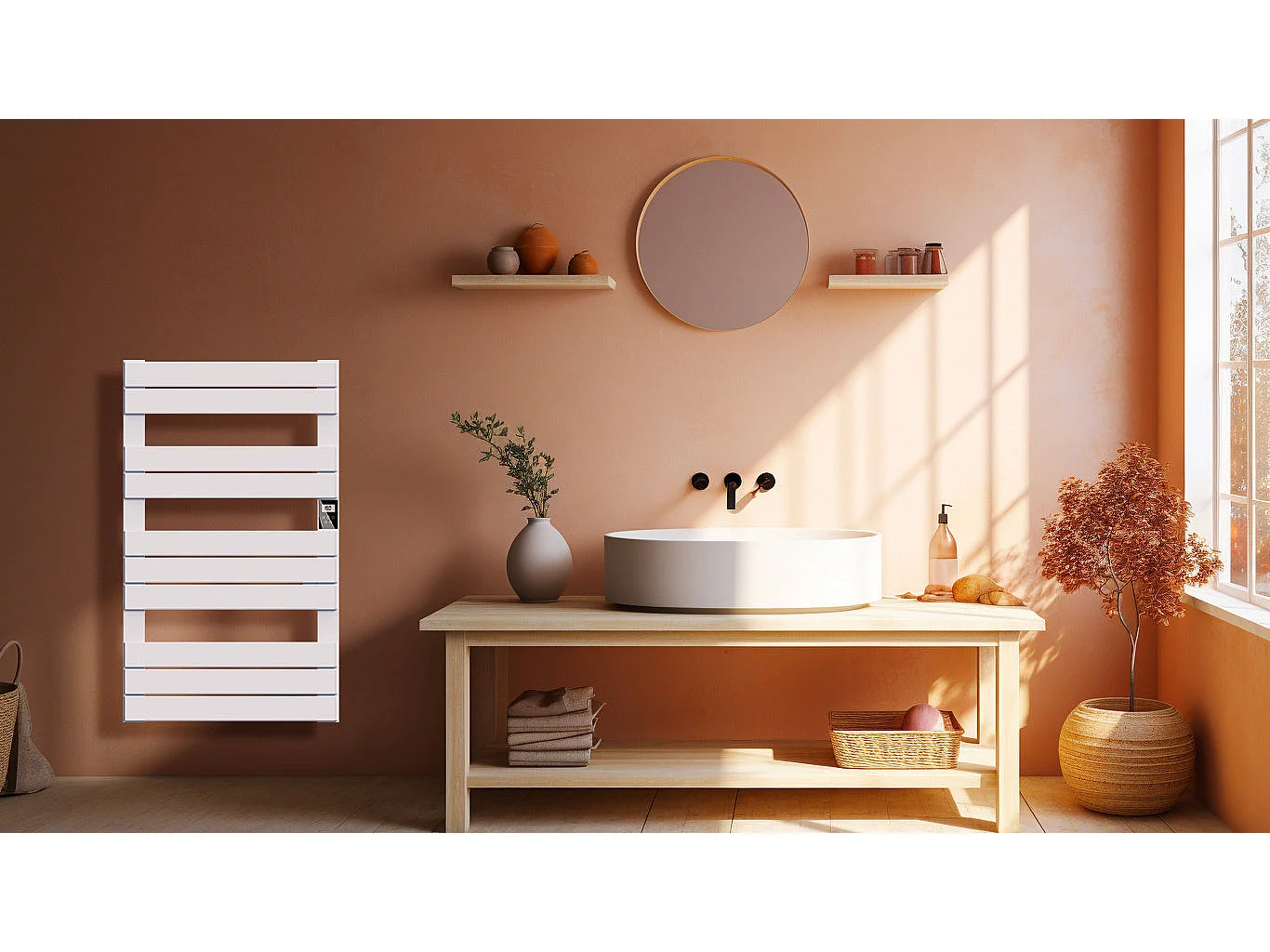 Sèche-serviette électrique sans fluide 500W H.101xL60cm Bestherm HANAE blanc