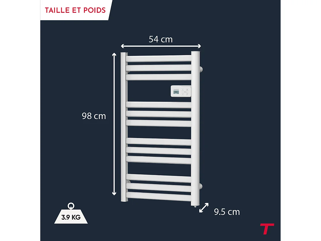 Sèche-serviette électrique sans fluide connecté WiFi 500W Thomson COSMO blanc