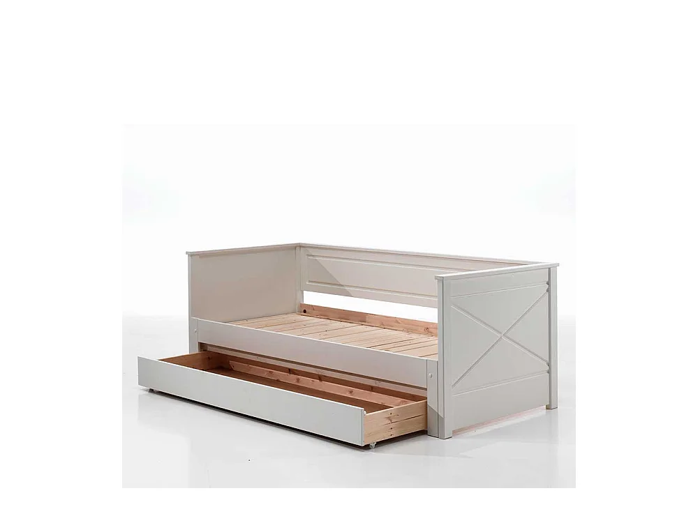 Weißes Kojenbett mit einem Ausziehbett Landhausstil