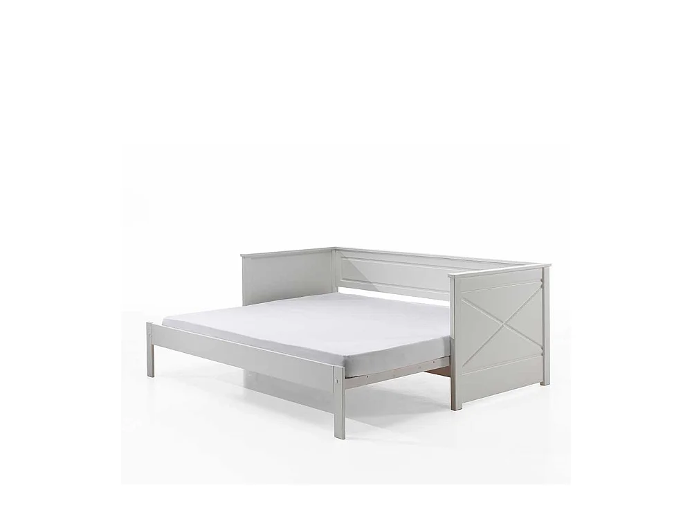 Weißes Kojenbett mit einem Ausziehbett Landhausstil