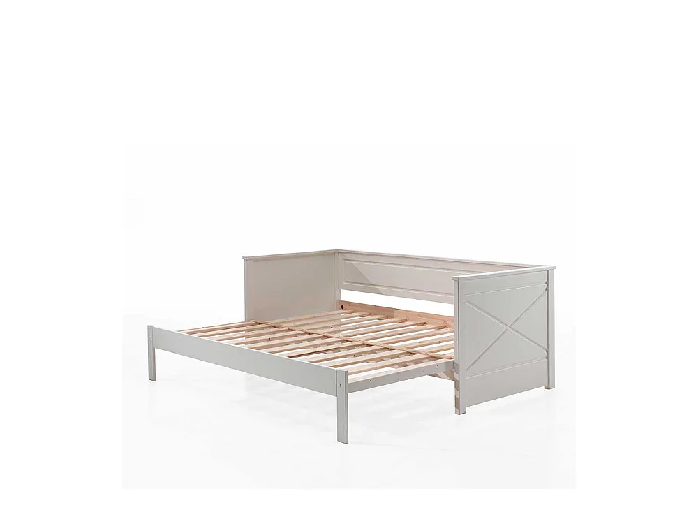 Weißes Kojenbett mit einem Ausziehbett Landhausstil