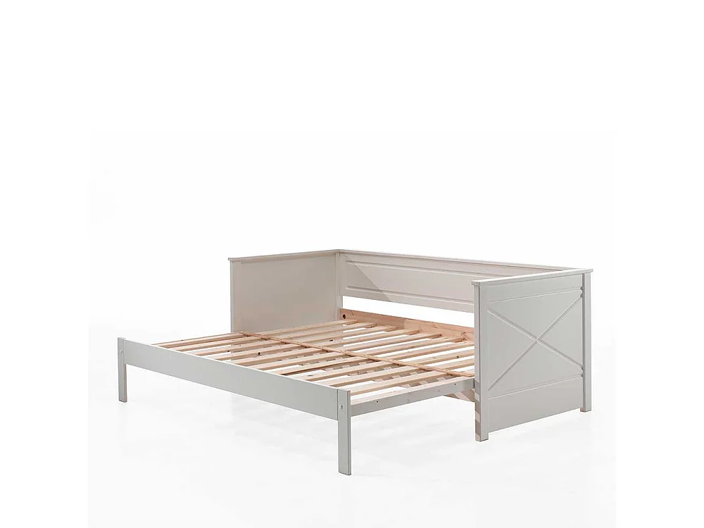 Weißes Kojenbett mit einem Ausziehbett Landhausstil