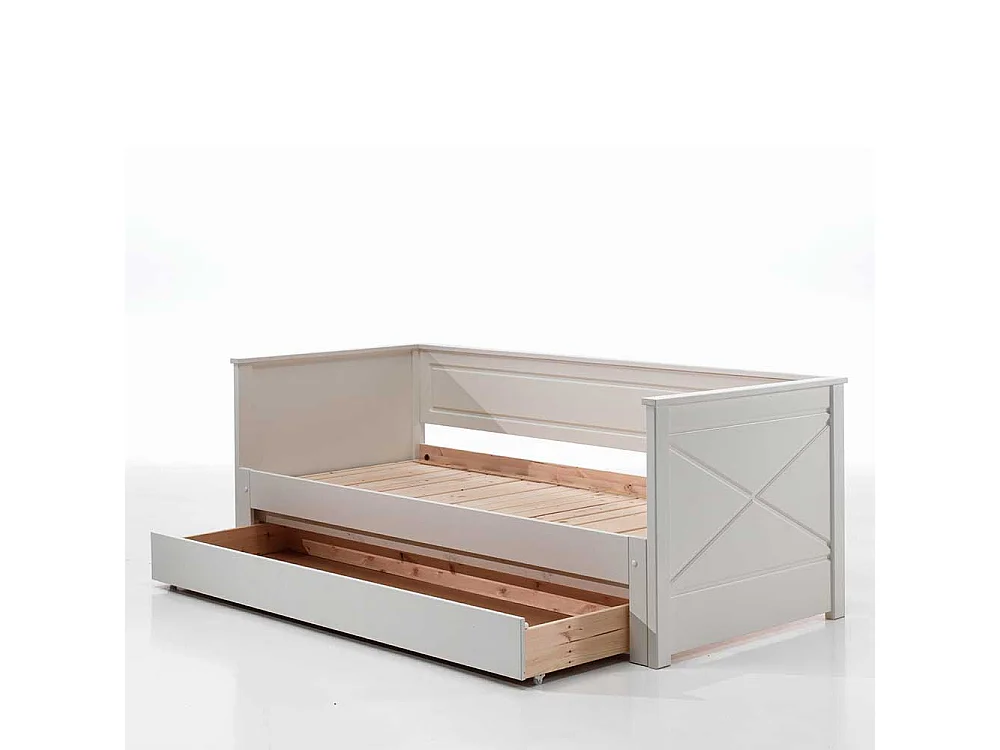 Weißes Kojenbett mit einem Ausziehbett Landhausstil