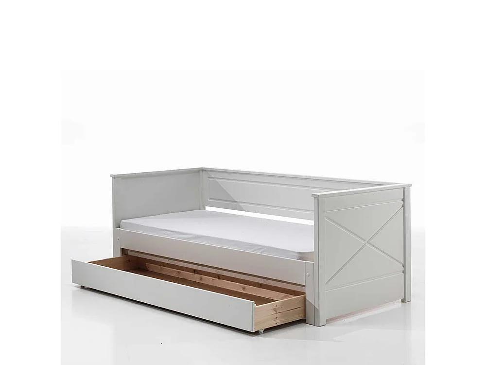 Weißes Kojenbett mit einem Ausziehbett Landhausstil