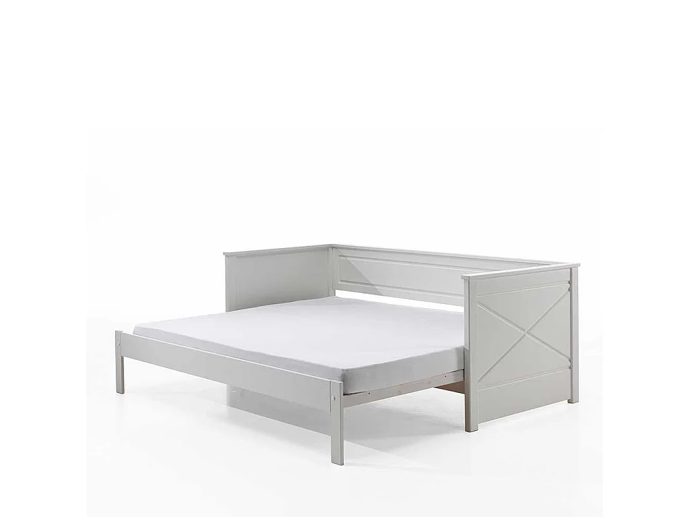 Weißes Kojenbett mit einem Ausziehbett Landhausstil