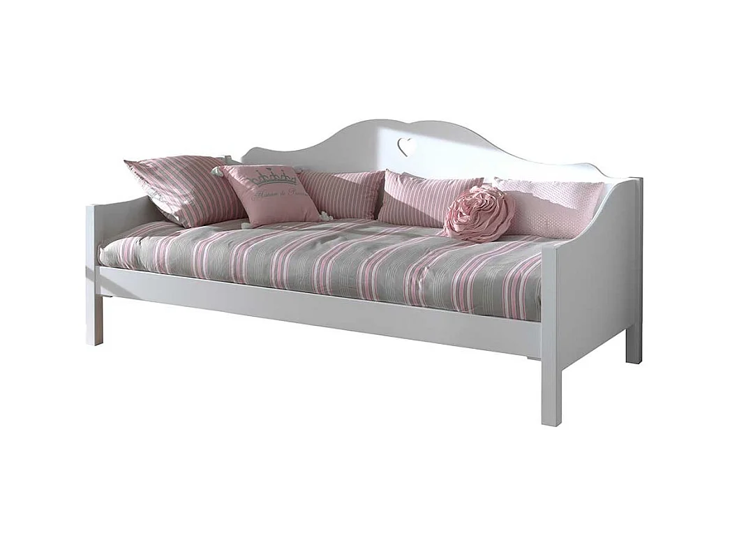 Kojenbett weiß im Landhausstil 95 cm Kopfteil