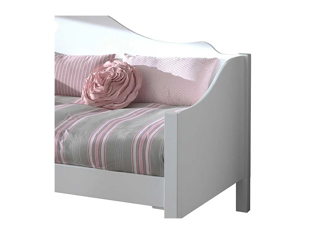 Kojenbett weiß im Landhausstil 95 cm Kopfteil