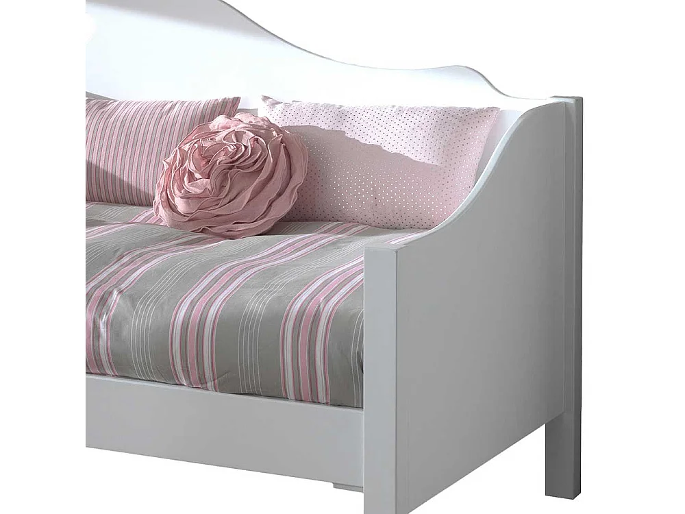 Kojenbett weiß im Landhausstil 95 cm Kopfteil