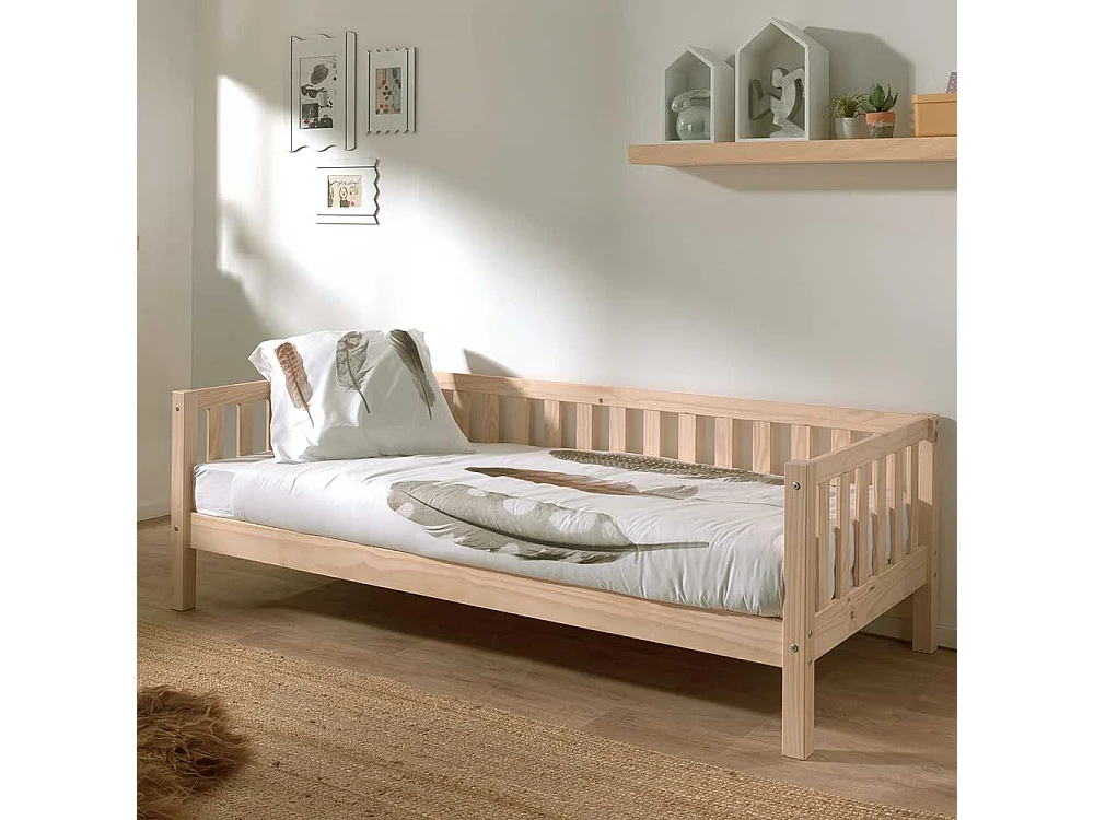Kojenbett Kiefer im Skandi Design White Wash