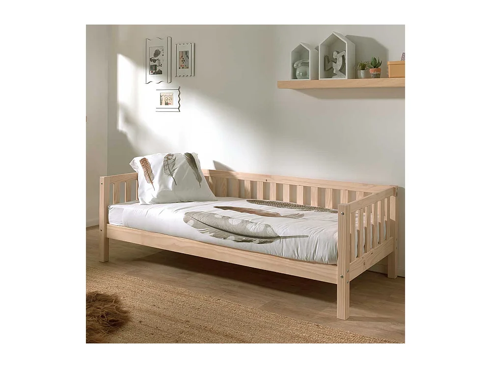 Kojenbett Kiefer im Skandi Design White Wash