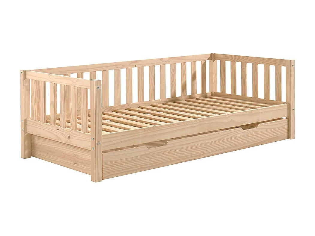 Kojenbett Kiefer im Skandi Design White Wash