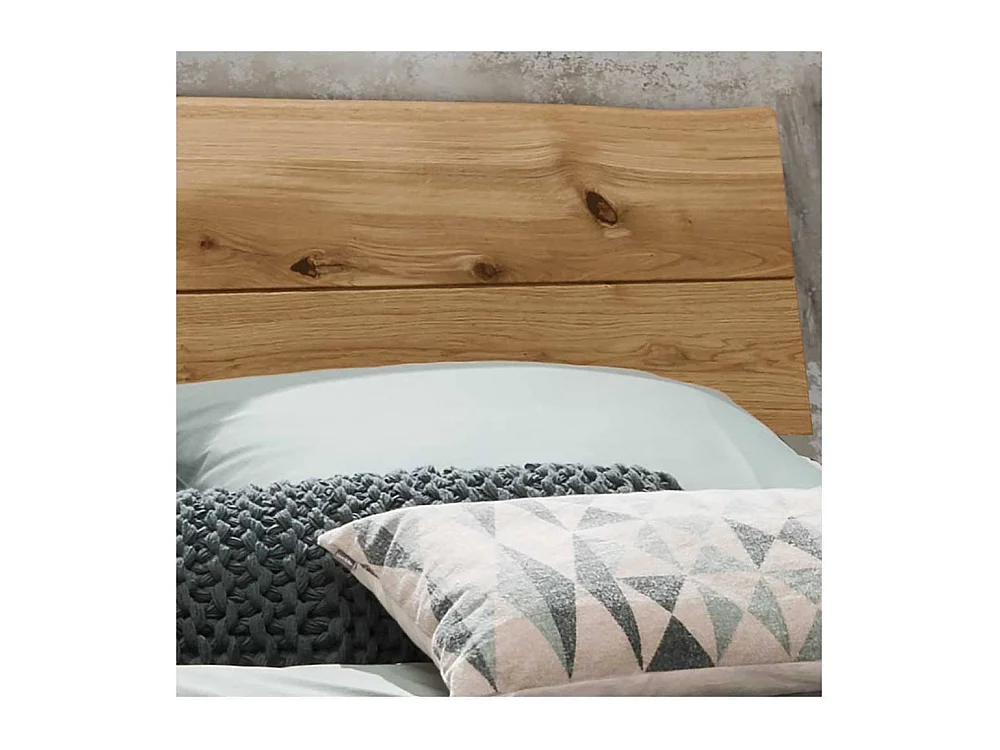 Schubkastenbett Vollholzbett in Wildeichefarben und modernem Design (dreiteilig)