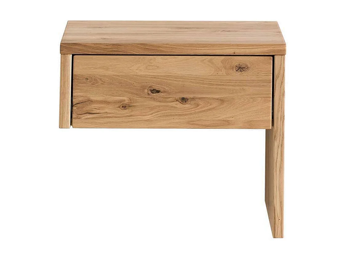 Schubkastenbett Vollholzbett in Wildeichefarben und modernem Design (dreiteilig)